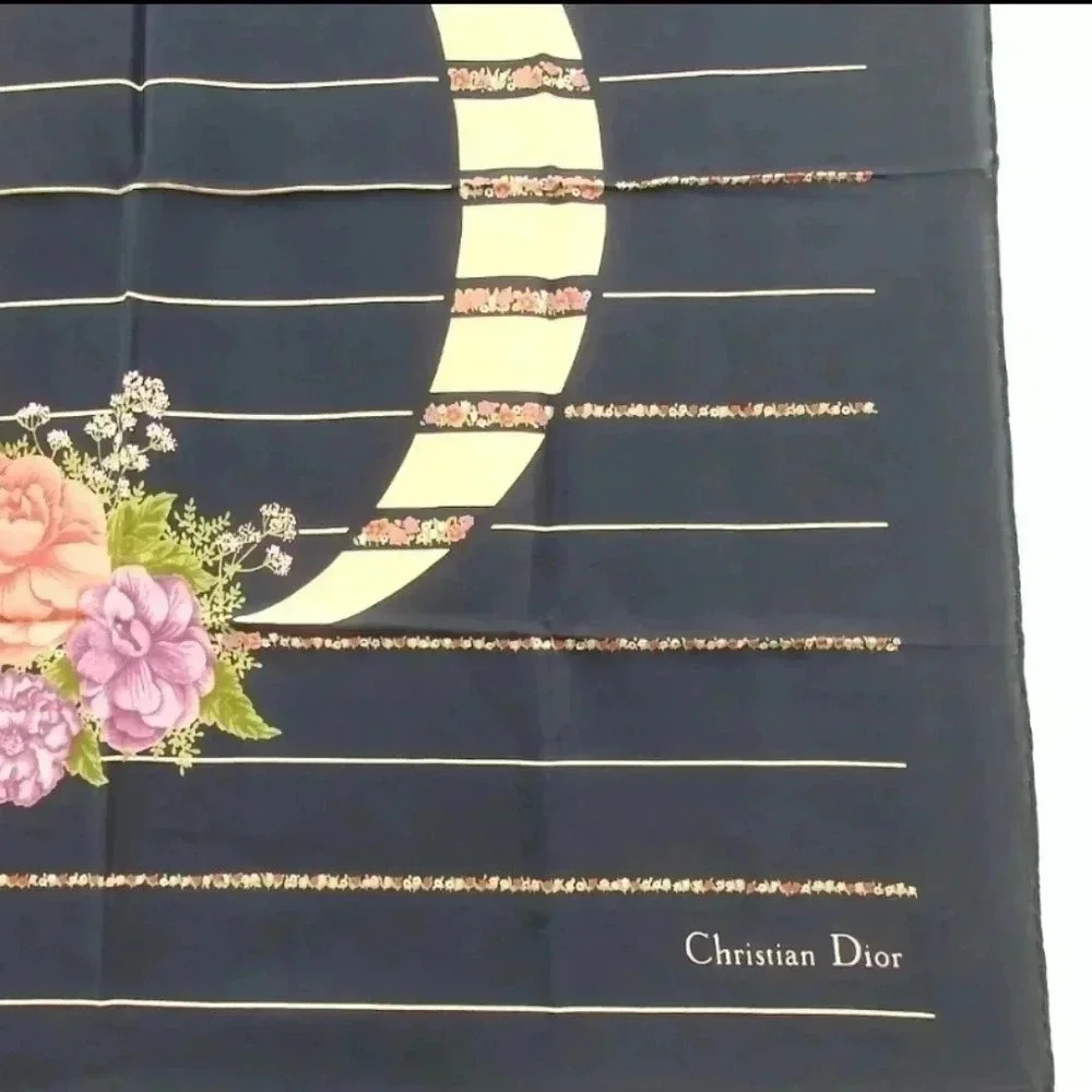 Christian Dior 100% Silk Scarf 30x30 - Picture 5 of 6